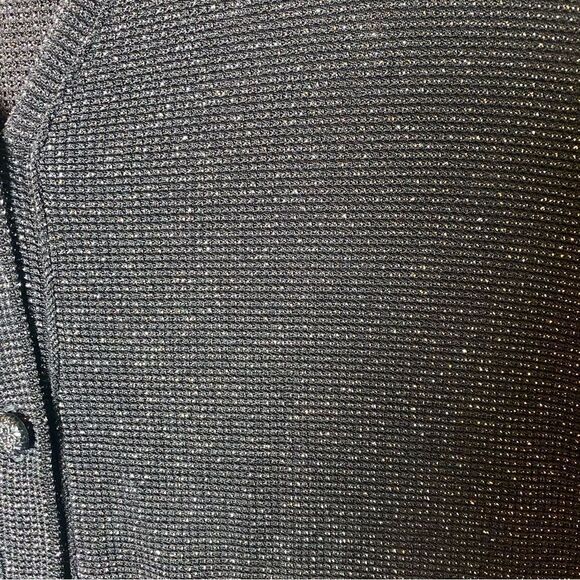 Jessica McClintock Vintage Black/Silver Threads Cardigan Sweater Size Medium - Picture 7 of 10